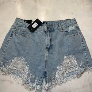 Fashion Nova shorts with rhinestones NWT